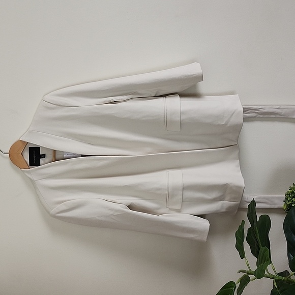 Banana Republic Factory Twill collarless blazer in transition cream, NWT - Picture 4 of 14